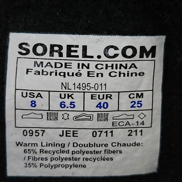 Sorel Women’s Winter Boots US 8 Waterproof Black Ivory Lace-Up - Picture 12 of 12